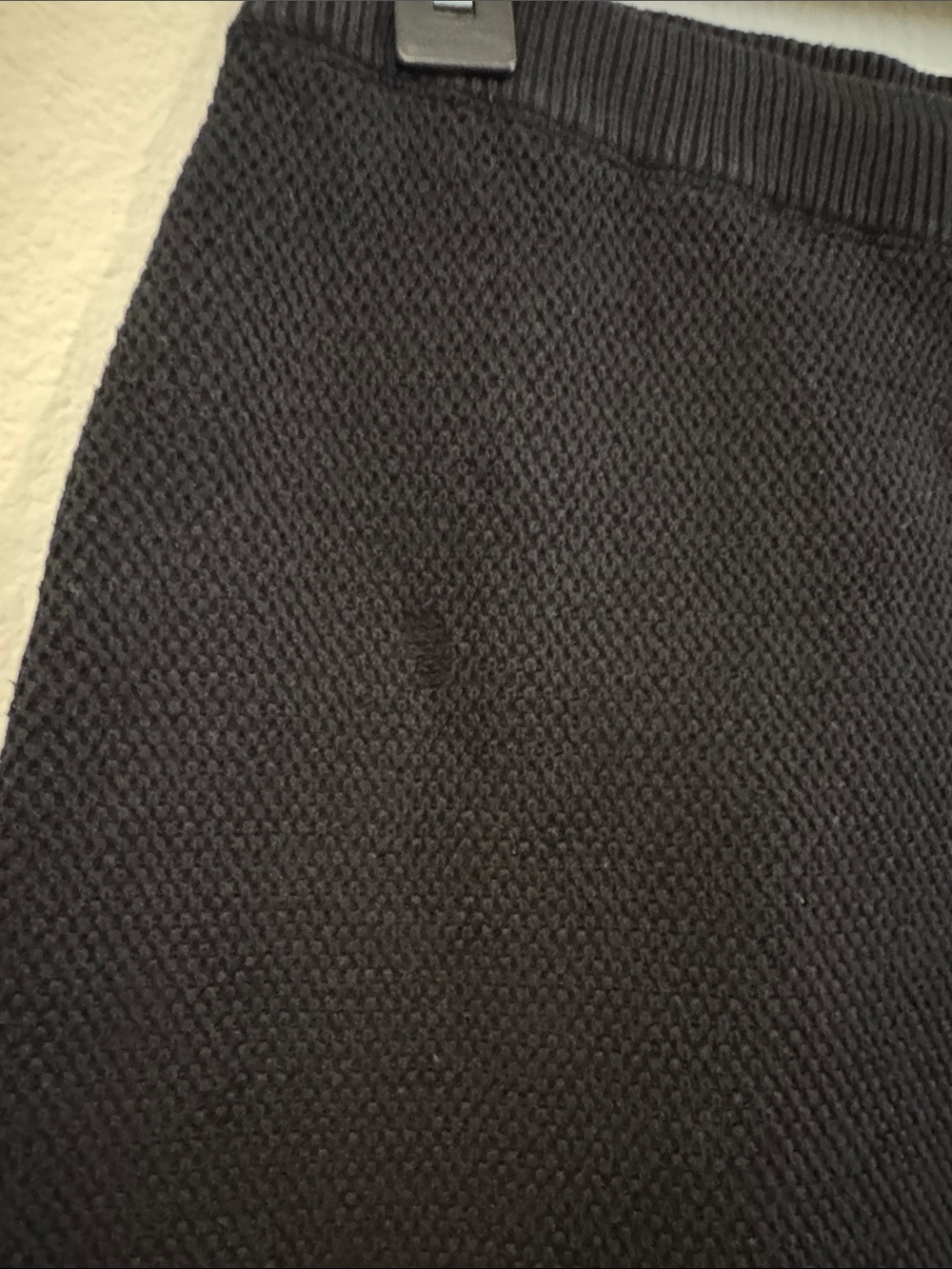 ALO Yoga Black Knit Mini Skirt with White Stripe Hem - Picture 2 of 9